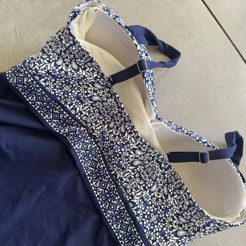 Lands' End Women's Blue Floral Tankini Swim Set Sz 10 Top 12 Bottom NWT - Picture 11 of 16